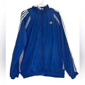 Vintage Adidas Men's Blue Windbreaker Jacket